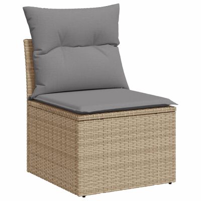 vidaXL 8-delige Loungeset met kussens poly rattan beige