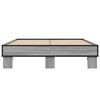 vidaXL Bedframe bewerkt hout metaal grijs sonoma eiken 120x200 cm
