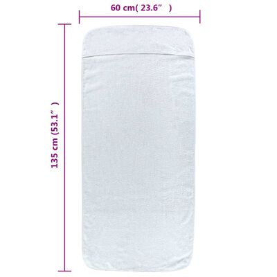 vidaXL Strandhanddoeken 4 st 400 g/m² 60x135 cm stof wit