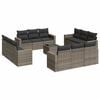 vidaXL 13-delige Loungeset met kussens poly rattan grijs