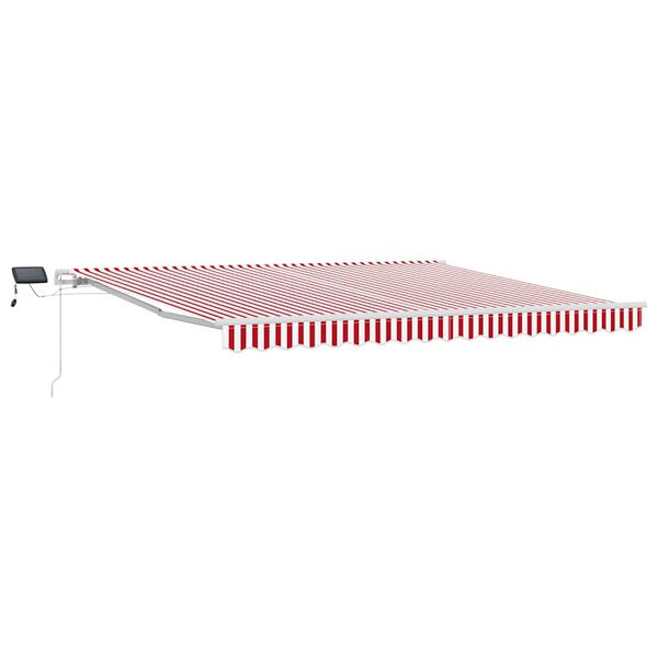 vidaXL Inklapbaar Zonnescherm met Rood en wit 400 &times;300 cm Stof