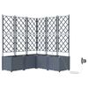 vidaXL Plantenbak 5 st Lichtgrijs 120 x 120 x 142 cm PP