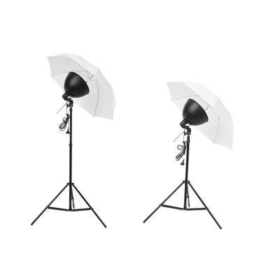 vidaXL Studioverlichtingsset met paraplu's, lampenkappen en statieven