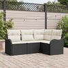 vidaXL Tuin Sofa Set met opslag 4 pcs Zwart poly rattan