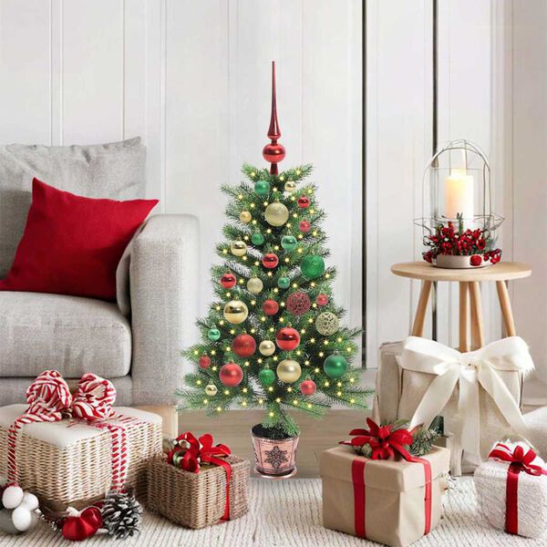 vidaXL Kerstboom met 150 LED met standaard Groen 90 cm PE