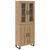 vidaXL Hoge kast 2 pcs Artisan Eiken 69,5 x 34 x 180 cm Bewerkt hout