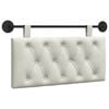 vidaXL Hangend hoofdbord Met LED-verlichting Cr&egrave;mekleurig Fluweel