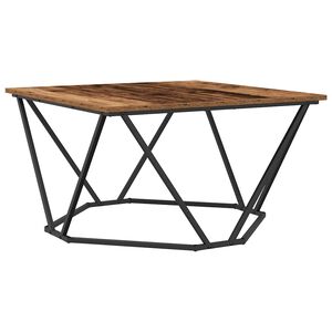 vidaXL Salontafel Oud Hout 80 x 80 x 45 cm Engineered hout en staal