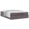 vidaXL Bedframe met matras met matras 2 pcs Grijs PVC
