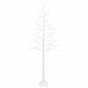 vidaXL Berken kerstboom Wit 25 x 25 x 240 cm Kunststof 493 LED's