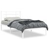 vidaXL Bedframe met hoofdbord metaal wit 100x200 cm