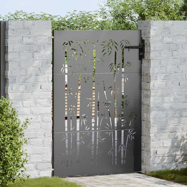 vidaXL Tuinpoort met slot Zwart 85 x 150 cm Poedergecoat staal