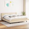 vidaXL Boxspring met matras stof cr&egrave;mekleurig 180x200 cm