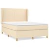 vidaXL Boxspring met matras stof cr&egrave;mekleurig 140x190 cm