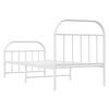 vidaXL Bedframe met hoofd- en voeteneinde metaal wit 90x190 cm