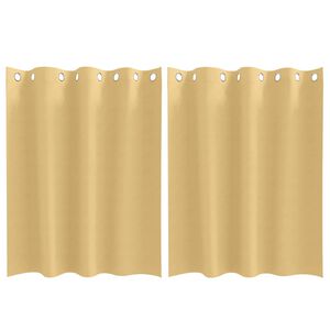 vidaXL Zwart-out Gordijnen met Ringen 2 st Beige 140 x 140 cm