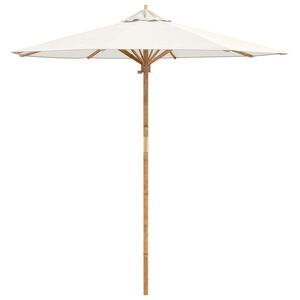 vidaXL Tuinparasol Cr&egrave;me Wit &Oslash; 270 x 260 cm Bamboe