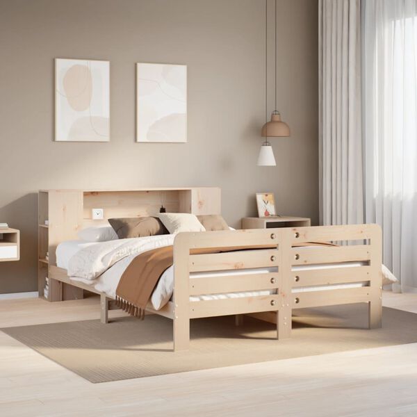 vidaXL Bedframe zonder matras massief grenenhout 135x190 cm