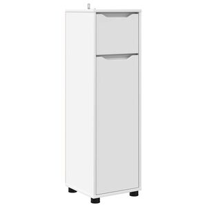 vidaXL Badkamer Kast met lade Wit 30,5 x 30 x 101 cm Bewerkt hout