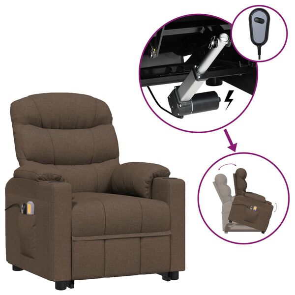 vidaXL Sta-op-massagestoel stof bruin