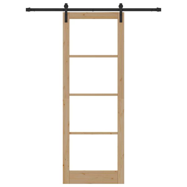 vidaXL Schuifdeur ORKDAL Natuurlijk en Zwart 83 x 232 cm