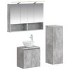 vidaXL Badkamermeubelset 4 pcs Betongrijs Bewerkt hout en glas