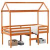 vidaXL Hoogslaper met dak massief grenenhout wasbruin 90x200 cm