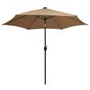 vidaXL Parasol met LED-verlichting en aluminium paal 300 cm taupe