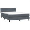 vidaXL Boxspring met matras fluweel donkergrijs 140x220 cm