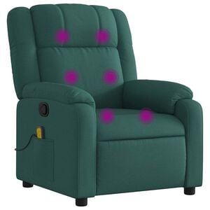 vidaXL Massagestoel met donkergroene stof