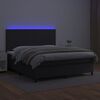 vidaXL Boxspring met matras en LED kunstleer zwart 160x200 cm