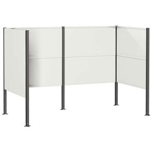 vidaXL Afvalcontainer scherm 167 x 85 x 113 cm Staal Wit