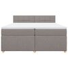 vidaXL Boxspring met matras stof taupe 200x200 cm