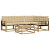 vidaXL Buiten bankenset 5 st Wit en Beige