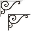 vidaXL Wandplank Beugels 2 st Antiek Bruin 23,5 x 28 x 3,5 cm Staal