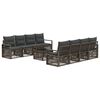 vidaXL Tuinbankenset 9 st Grijs poly rattan