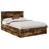 vidaXL Bedframe met lade Gerookt eiken 140 x 200 cm Ingenieurshout