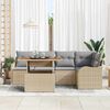 vidaXL Tuin Sofa Set met kussen 6 pcs beige en lichtgrijs