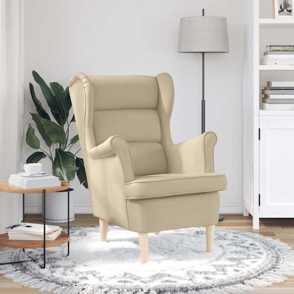vidaXL Fauteuil 74x84x100 cm stof cr&egrave;mekleurig