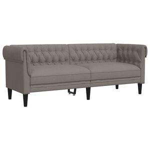 vidaXL Driezitsbank Chesterfield-stijl stof taupe