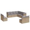 vidaXL 11-delige Tuinset met kussens poly rattan beige