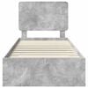 vidaXL Bedframe met hoofdeinde Beton Grijs 90 x 190 cm Bewerkt hout