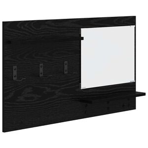 vidaXL Wandgemonteerde kapstok met plank Zwart Eiken 90 x 10 x 50 cm