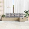 vidaXL Tuin Sofa Set met kussen 5 pcs Beige Poly riet