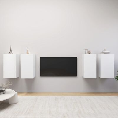 vidaXL Tv-meubelen 4 st 30,5x30x60 cm spaanplaat wit