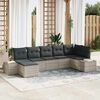 vidaXL Tuin Sofa Set met kussen 7 pcs Lichtgrijs poly rattan