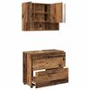 vidaXL Badkamermeubelset 2 pcs Oud Hout Geperst Hout en Metaal