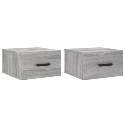 vidaXL Nachtkastjes 2 st wandgemonteerd 35x35x20 cm grijs sonoma eiken