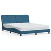 vidaXL Bedframe met LED zonder matras fluweel blauw 160x200 cm