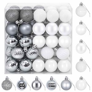 vidaXL Kerstballen set 100 st Wit en Grijs 4 cm Polystyreen
